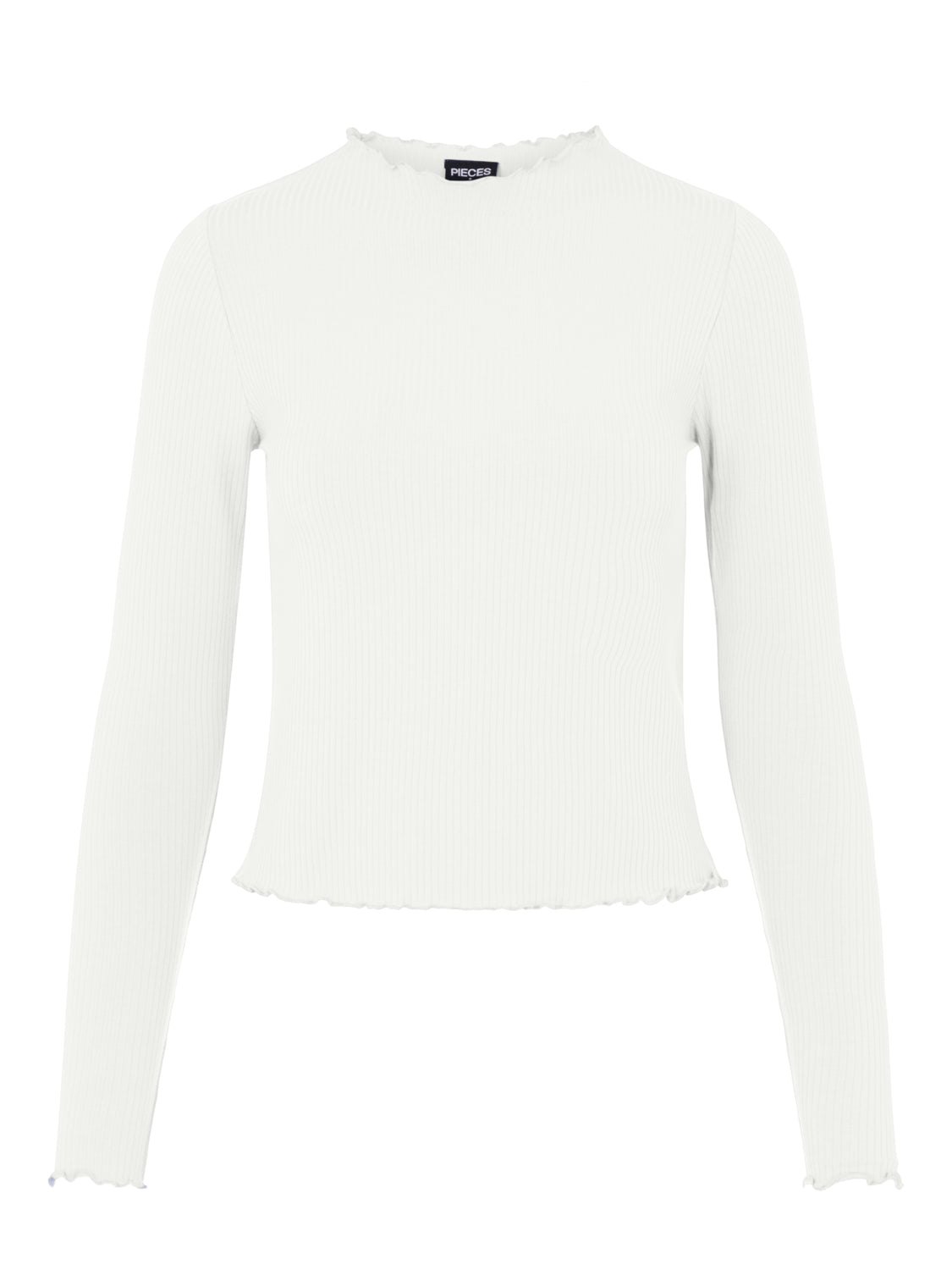 PCNICCA Langærmet Bluse - Bright White